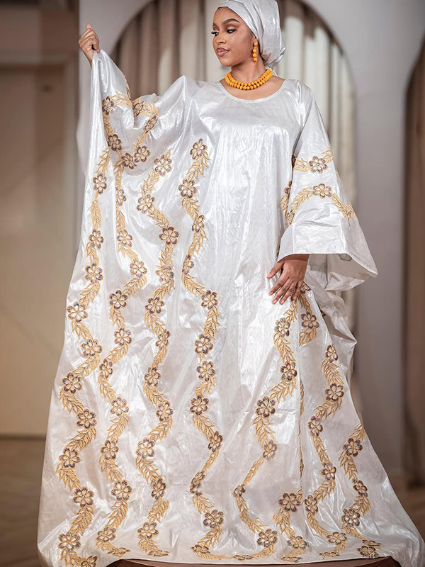 White Bazin Riche Boubou