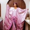 Pink Bazin Dress– Modest African Dress for Women with Embroidery