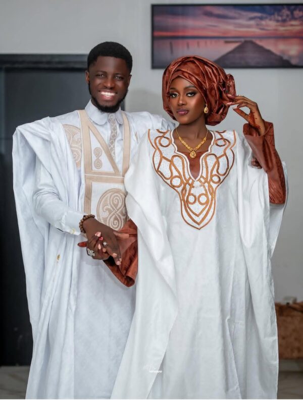 Matching Bazin Dresses – Custom Bazin Riche Getzner Couples Set