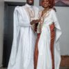 Matching couples African custom clothing made with bazin riche Getzner