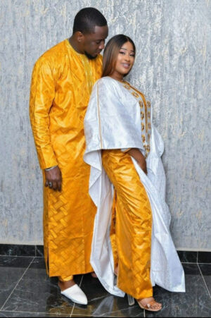 African Couples Matching Bazin set