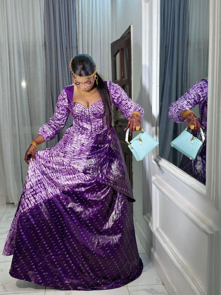 Tie and dye hand dyed bazin dress 