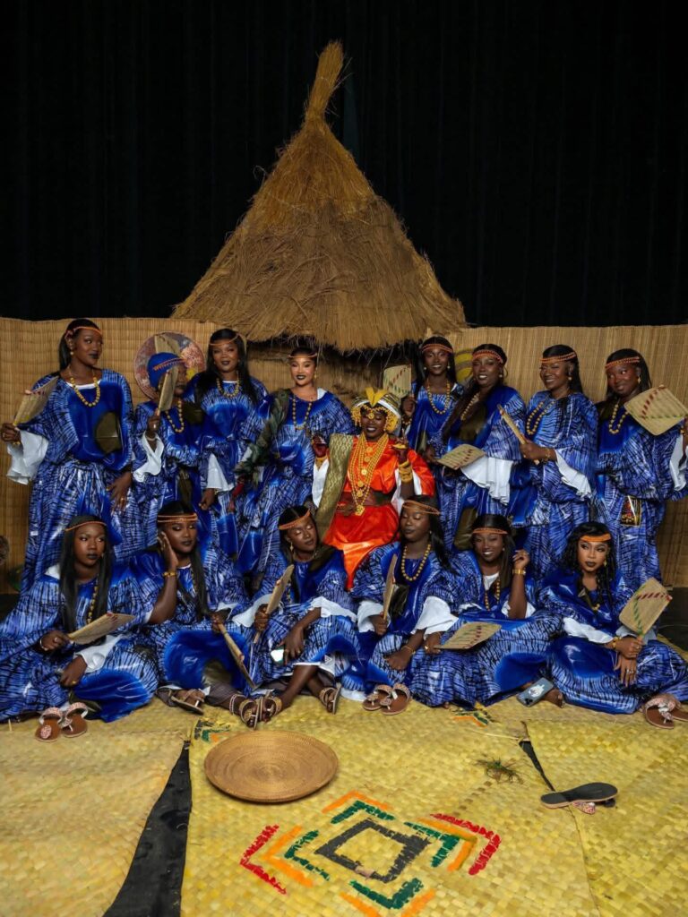 Senegalese bride and her bridesmaids wearing matching African wear