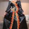 Black Bazin Orange Embroidery Bazin 2 West African Women’s Clothing – Flowing Embroidered Bazin Outfit