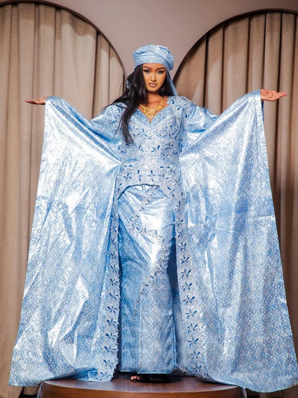 Sky blue women's Bazin Clothing