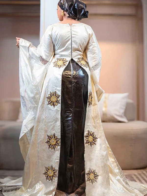 Bazin Wedding Dress – Custom-Made African Bazin Boubou for Celebrations