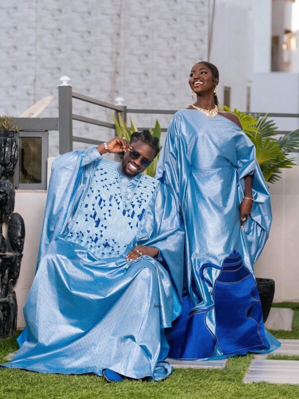 Matching Bazin Couples Outfits for Weddings & Eid | Bazin Boubou