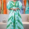 Green bazin African Fashion Plus Size