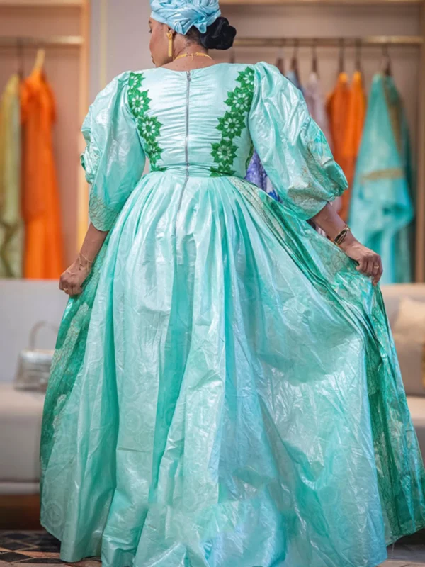 African Fashion Plus Size | Custom-Made Getzner Bazin Set for Special Occasions