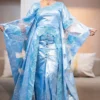 Sky blue African women's bazin dress Blue bazin African Dress for Sale