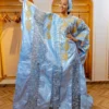 African Dress and Headwrap | Custom-Made Bazin Riche Getzner Boubou