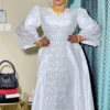 African white bazin dress traditional clothing