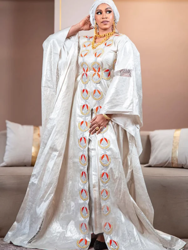 African 3-Piece Bazin Set | Custom-Tailored Senegalese African Dress