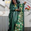 African Dress with Embroidery – Green Bazin Riche Getzner Boubou