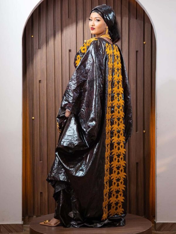 Bazin Boubou – Traditional African Gown with Embroidery