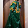 Party African Dress – Green Bazin Boubou with Gold Embroidery