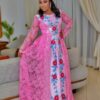 African Clothing Online – Embroidered Pink Long-Sleeve African Dress