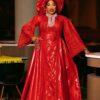 Red African bazin dress 3 Luxury Red African Bazin Dress – Elegant Embroidered Gown for Special Occasions