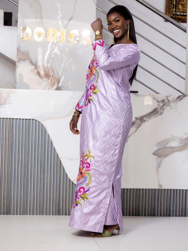 Handmade Bazin Dress 3 Handmade bazin dress in premium Getzner with long sleeve design