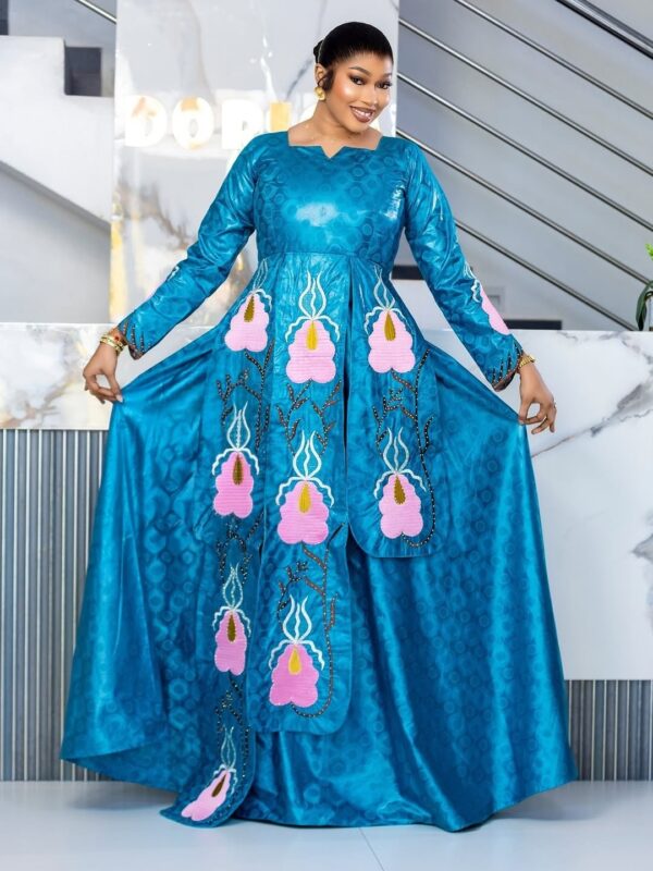 Bazin for Eid in premium Getzner fabric with long sleeve design