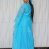 Tabaski Outfit for Women in Sky Blue Bazin Riche with Embroidered Details