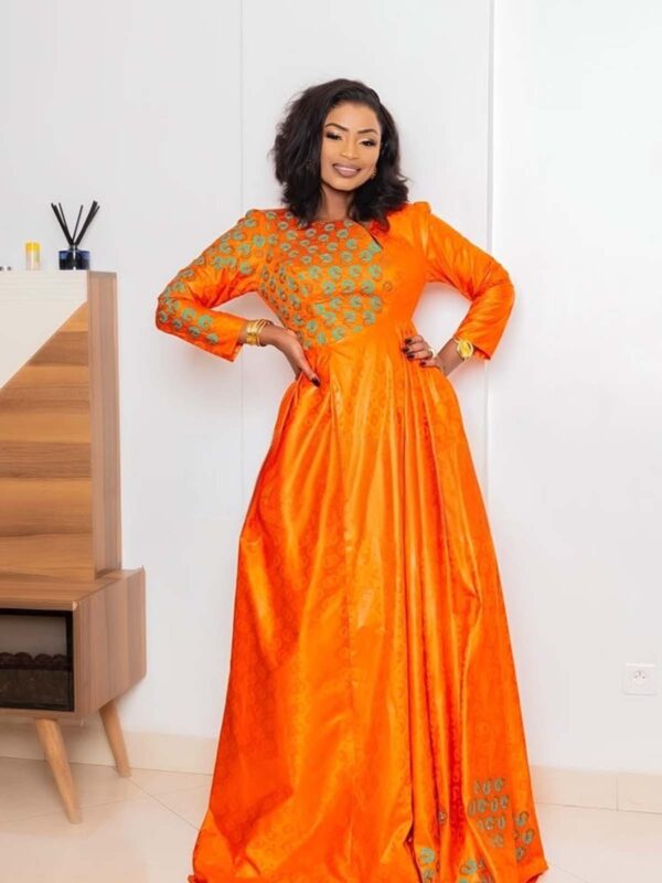 Muslim Modest African Clothing for Women – Custom Bazin Maxi Dress